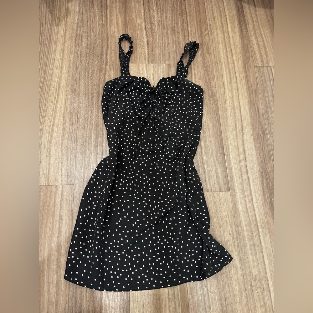 Princess Polly Black & White Polka Dot Mini Dress Size 4 US
